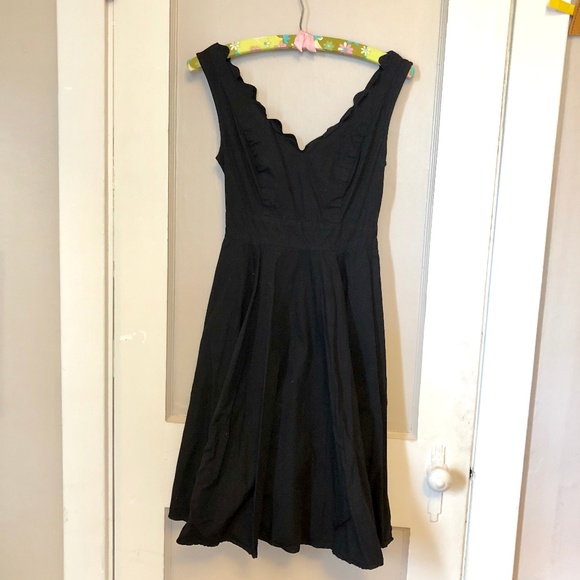 eshakti Dresses & Skirts - eShakti Virginia Black Scalloped Fit n Flare Dress